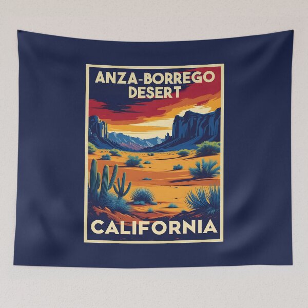 Item preview, Ilustración vintage del Parque Estatal del Desierto de Anza-Borrego (California) designed and sold by GoodOldVintage.