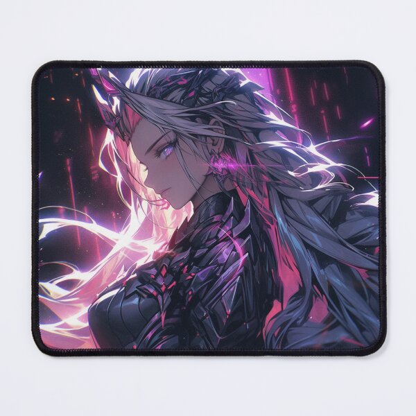 Item preview, Dark Fantasy Anime Unicorn Queen – Ethereal Warrior in Black Armor designed and sold by AxeWave.
