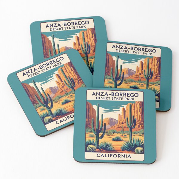 Item preview, Ilustración vintage del Parque Estatal del Desierto de Anza-Borrego (California) designed and sold by GoodOldVintage.