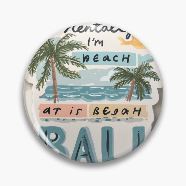 Item preview, Mentally I'm at a Beach in Bali – Tropical Palm Tree & Sun Quote Sticker designed and sold by 1stickerworld.