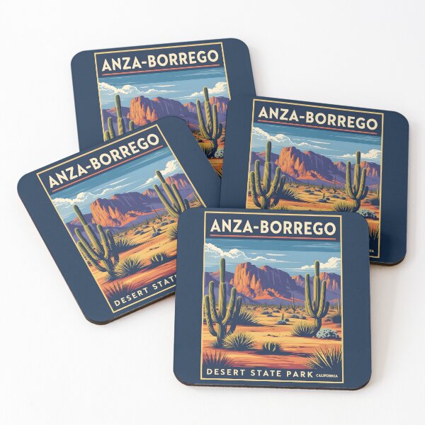 Item preview, Ilustración vintage del Parque Estatal del Desierto de Anza-Borrego (California) designed and sold by GoodOldVintage.