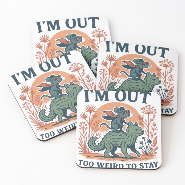Item preview, I’m Out — Too Weird to Stay | Whimsical Desert Mouse & Cactus Creature Design designed and sold by 5CatDesign.