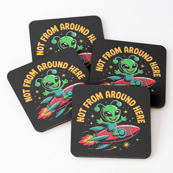 Item preview, Funny Alien on Rocket – Not From Around Here Space Cartoon designed and sold by love3617.