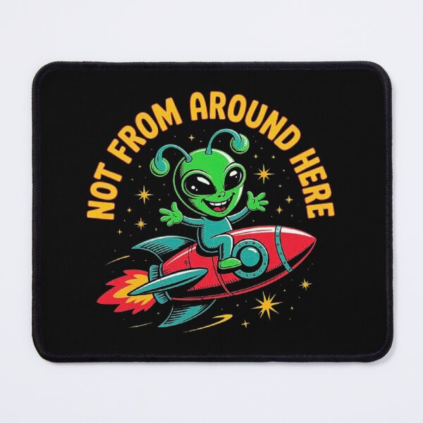 Item preview, Funny Alien on Rocket – Not From Around Here Space Cartoon designed and sold by love3617.
