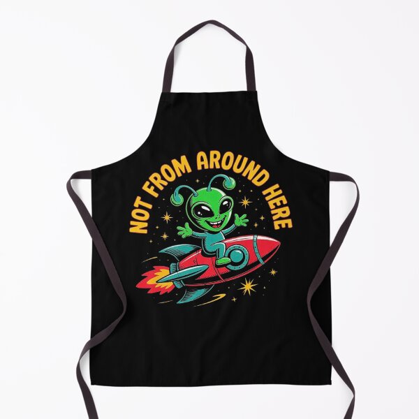 Item preview, Funny Alien on Rocket – Not From Around Here Space Cartoon designed and sold by love3617.