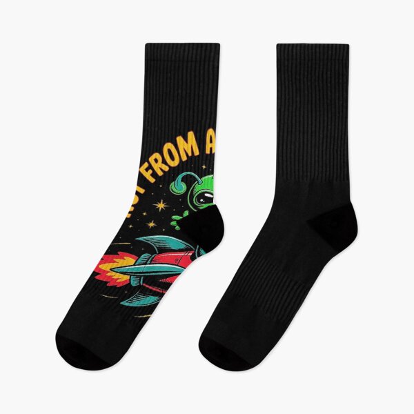 Item preview, Funny Alien on Rocket – Not From Around Here Space Cartoon designed and sold by love3617.