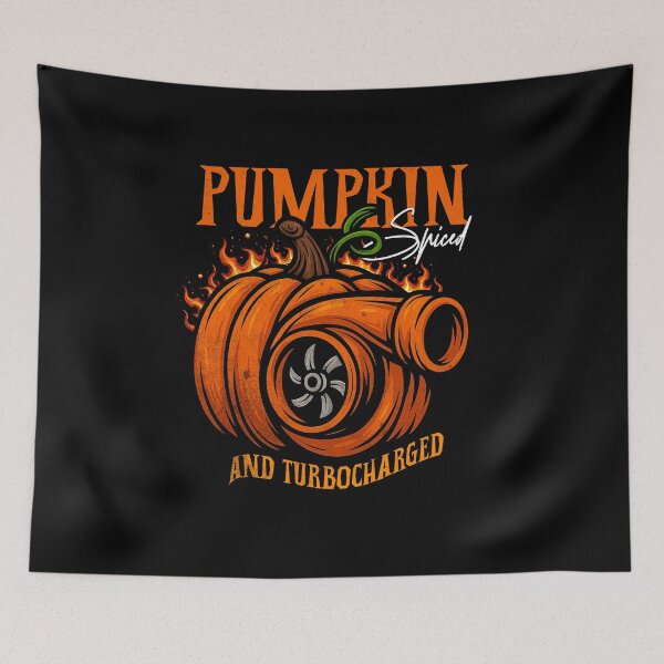Item preview, Pumpkin Spiced and Turbocharged Funny Halloween Car Racing designed and sold by CarantinedChaos.