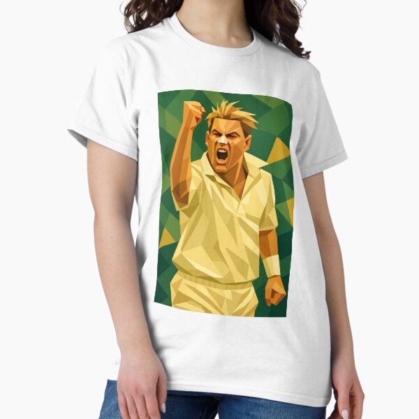 Vista previa del artículo con la obra «Ilustración vectorial de la leyenda del críquet australiano Shane Warne», diseñado y vendido por kakarikihill.