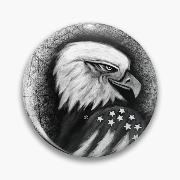 Item preview, Águila americana en blanco y negro designed and sold by ConfuzRandomly.