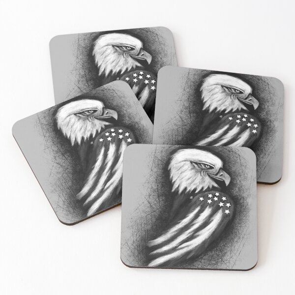 Item preview, Black & white American eagle  designed and sold by ConfuzRandomly.