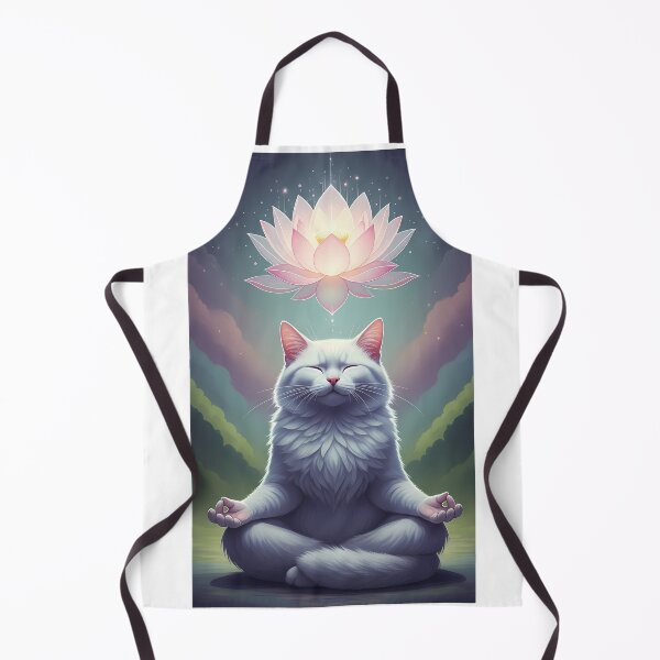 Item preview, Zen Cat Meditating Lotus Flower designed and sold by zoughlal.