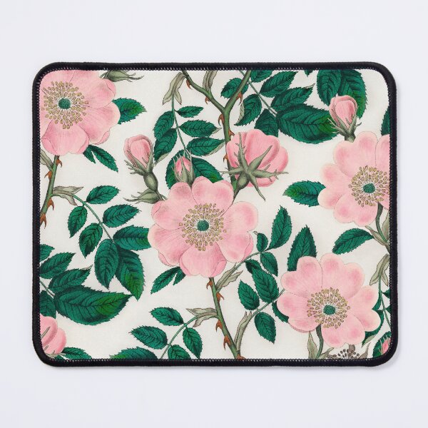 Item preview, Pink Wild Rose Flowers & Green Leaves designed and sold by CatyArte.