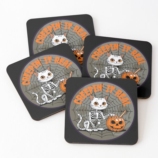 Item preview, Creeping it Real Skeleton Cat Halloween Design designed and sold by Bliss Find And Design.