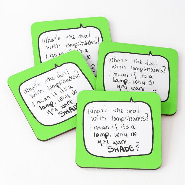 Item preview, “What’s the Deal With Lampshades?” – Funny Observational Speech Bubble Quote in Handwritten Style designed and sold by from here 2 mars.