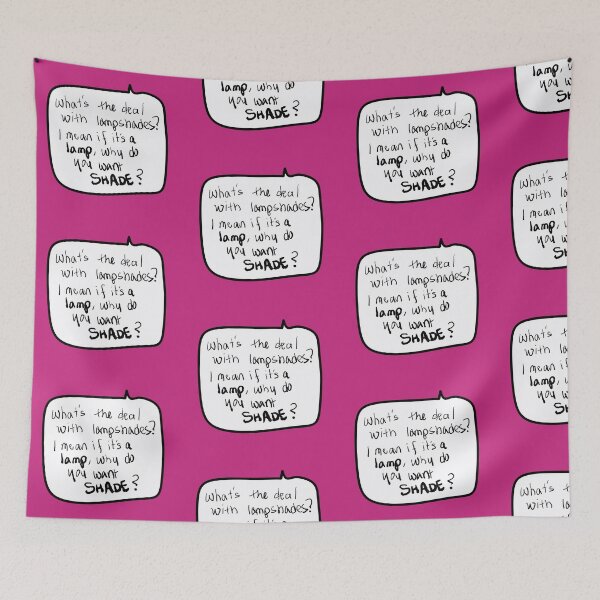 Item preview, “What’s the Deal With Lampshades?” – Funny Observational Speech Bubble Quote in Handwritten Style designed and sold by from here 2 mars.