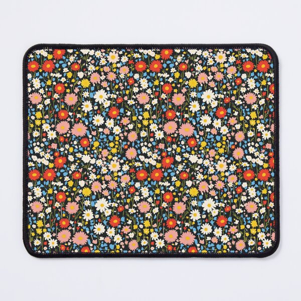 Item preview, Boho Wildflower Meadow on black background designed and sold by Mel Bel Studio .