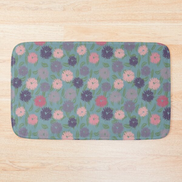 Item preview,  Pom Pom Dahlia Floral Pattern – Bold Garden Blooms on Aqua designed and sold by goodforsoulart.