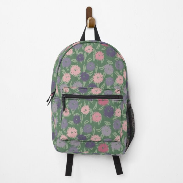 Item preview, Pom Pom Dahlia Floral Pattern – Bold Garden Blooms on green designed and sold by goodforsoulart.