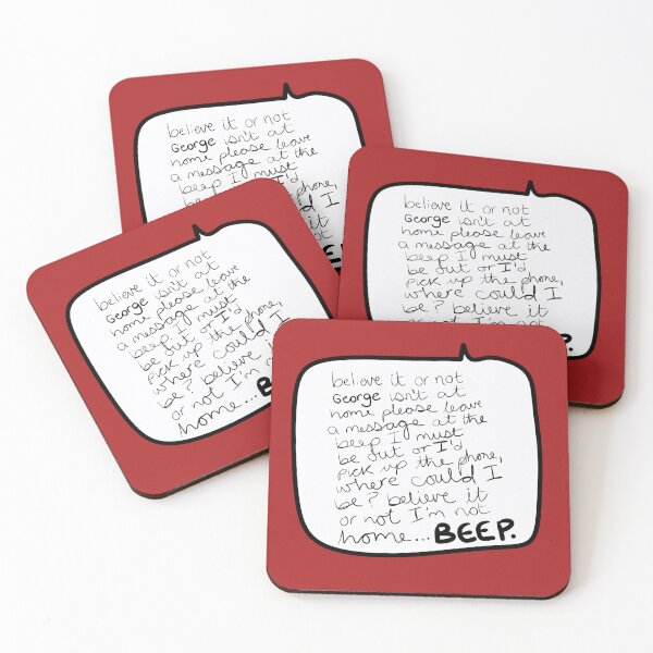 Item preview, “Believe It or Not, George Isn’t at Home” – Funny Handwritten Voicemail Speech Bubble Art designed and sold by from here 2 mars.