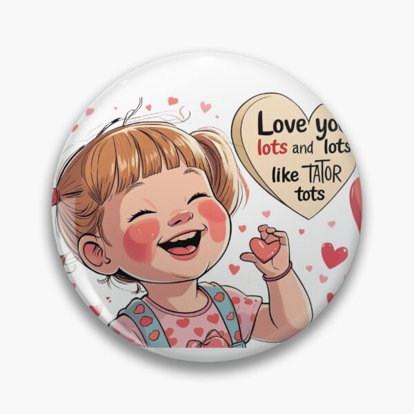 Aperçu de l'œuvre Petite fille avec des cœurs rouges disant "Je t'aime" créée et vendue par crazyteesandmore.com.