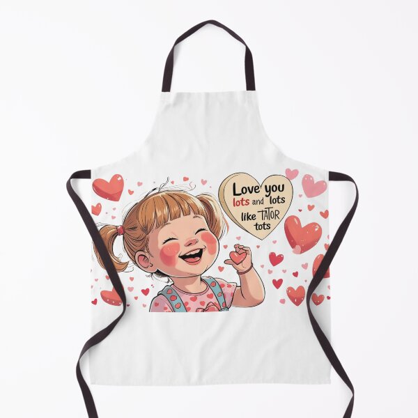 Aperçu de l'œuvre Petite fille avec des cœurs rouges disant "Je t'aime" créée et vendue par crazyteesandmore.com.