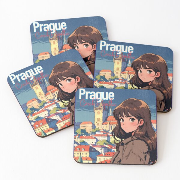 Item preview, Romantic Farewell in Prague Czech Republic Europe – Retro Anime Travel Girl Love Quote designed and sold by Kawaii-Sky.