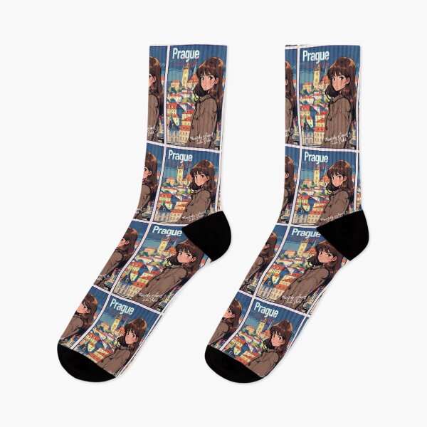 Item preview, Romantic Farewell in Prague Czech Republic Europe – Retro Anime Travel Girl Love Quote designed and sold by Kawaii-Sky.