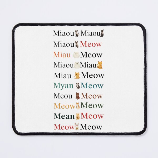 Item preview, Meow Different Languages Cat designed and sold by zoughlal.
