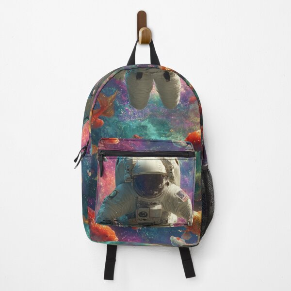 Item preview, Astronaut floating in space surrounded by floating koi fish designed and sold by ayshatazin.