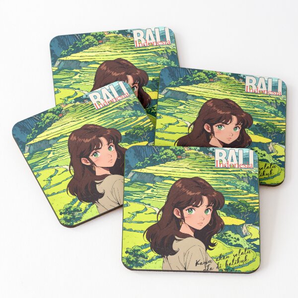 Item preview, Romantic Farewell in Bali Indonesia – Retro Anime Travel Girl Love Quote designed and sold by Kawaii-Sky.