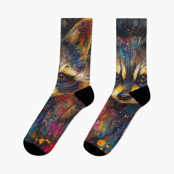 Item preview, Raccoon Abstract Painterly Color Burst Wildlife designed and sold by mildaclairmo.