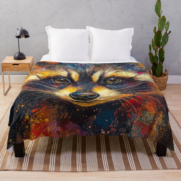 Item preview, Raccoon Abstract Painterly Color Burst Wildlife designed and sold by mildaclairmo.