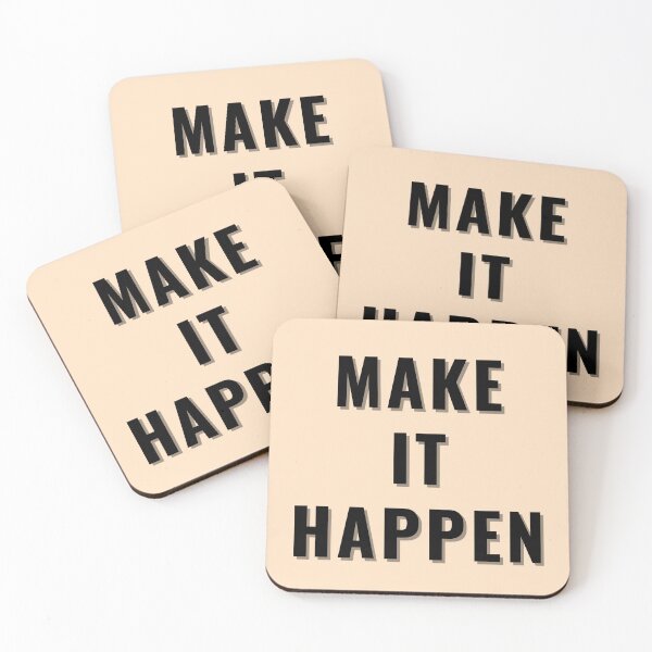Item preview, Make It Happen – Bold Black Text on Soft Peach Background designed and sold by thoratsdesign.