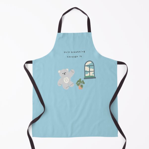 Item preview, Still Breathing Through It – Gentle Bear Mood ( Teal blue Background ) designed and sold by mintmono-studio.