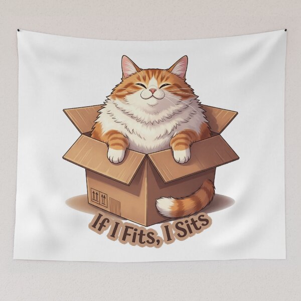 Item preview, Cat in Box If I Fits I Sits designed and sold by zoughlal.