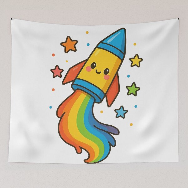 Item preview, Crayon Rocket Adventure – Fun Colorful Kids Back to School Design designed and sold by Uglyandcute.
