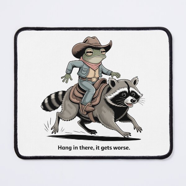 Item preview, Hang in There Frog Raccoon designed and sold by ZooMax Designs.