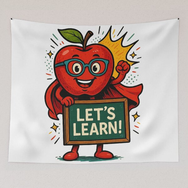 Aperçu de l'œuvre Professeur super-héros Apple – T-shirt mignon pour la rentrée des classes pour enfants créée et vendue par Uglyandcute.