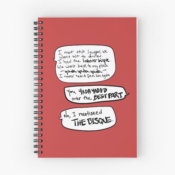 Item preview, “Yada Yada Yada… I Mentioned the Bisque” – Funny Sitcom Conversation Quote in Handwritten Speech Bubbles designed and sold by from here 2 mars.