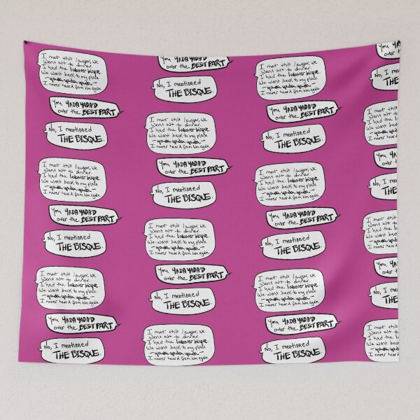 Item preview, “Yada Yada Yada… I Mentioned the Bisque” – Funny Sitcom Conversation Quote in Handwritten Speech Bubbles designed and sold by from here 2 mars.