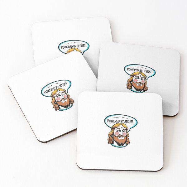 Item preview, Jesus head saying powered by Jesus designed and sold by crazyteesandmore.com.