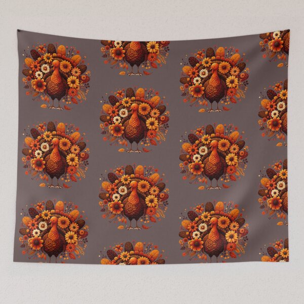Item preview, Floral Turkey Elegant Thanksgiving Fall Art  designed and sold by Friends Custom Creations.
