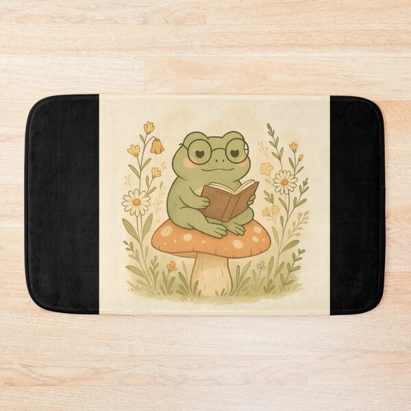 Item preview, Cute Frog Reading a Book – Cottagecore Aesthetic Design designed and sold by thepeaceful90.