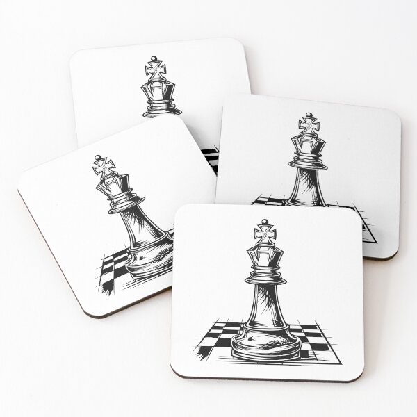 Item preview, Chess King Piece Strategy Art Black and White Illustration designed and sold by inkoutninja.
