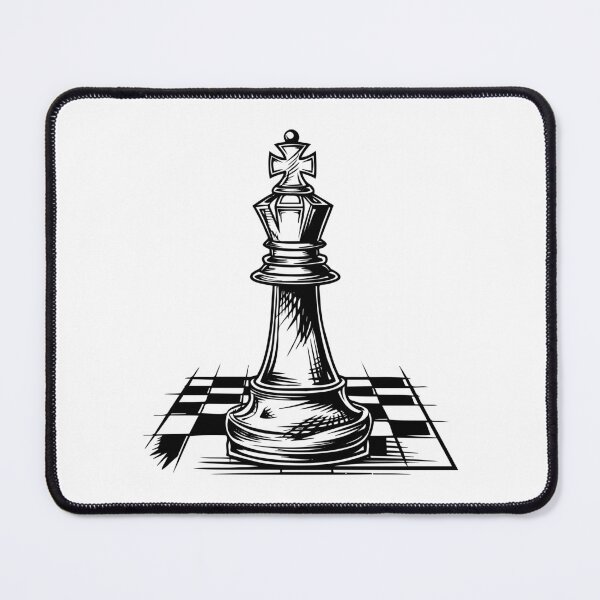 Item preview, Chess King Piece Strategy Art Black and White Illustration designed and sold by inkoutninja.