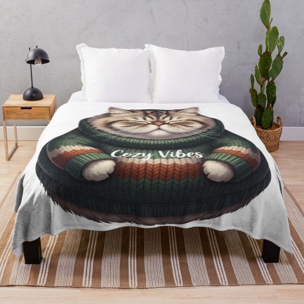 Artikelvorschau, Katze im Pullover Cozy Vibes entworfen und verkauft von zoughlal.