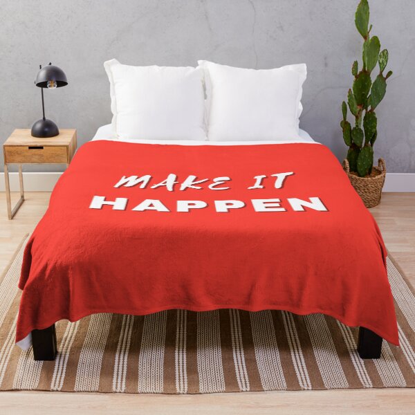 Item preview, Make It Happen – Inspiring White Quote on Bold Red Background designed and sold by thoratsdesign.