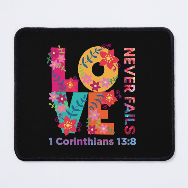 Item preview, Love Never Fails – 1 Corinthians 13:8 Floral Scripture Design | Bible Verse | Inspirational designed and sold by JirehKollezion.
