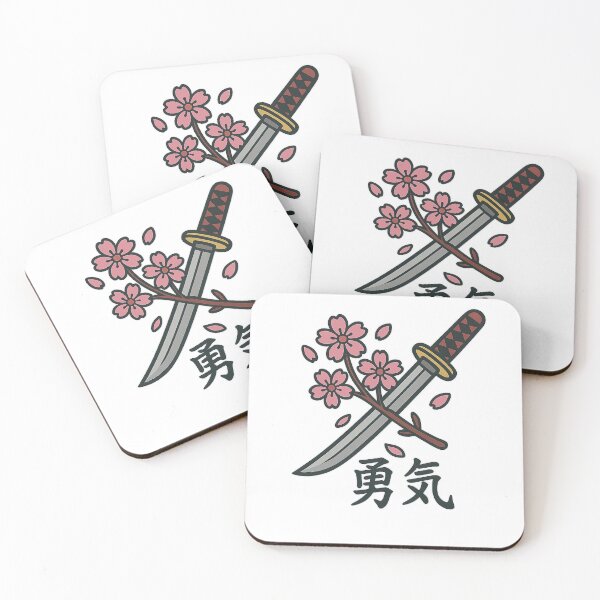 Item preview, Katana & Sakura Courage Kanji designed and sold by jgvisualarts.