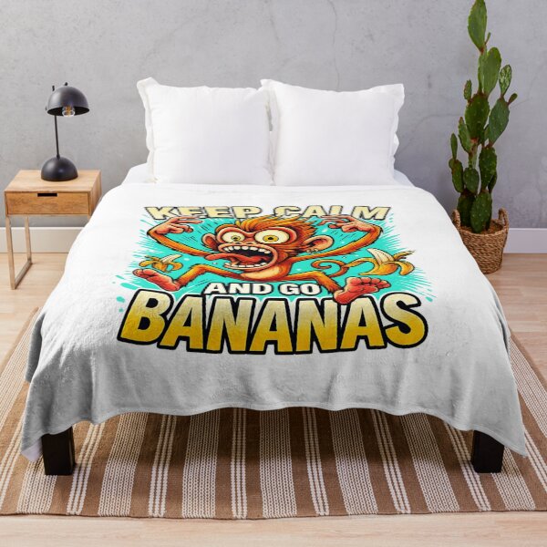Item preview, Keep Calm and Go Bananas Funny Monkey T Shirt for Kids Adults Banana Lovers and Goofballs designed and sold by UniqueGearCo.